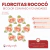 Florcitas Rococo Bicolor con Raso x 12 unidades