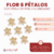 Flor 6 Petalos con Perla Central x 12 Unidades - tienda online