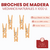 Broches de Madera Medianos 3,5cm Natural x 1000 unidades - CandyCraft Souvenirs en Once