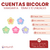 Cuentas Bicolor Margaritas 16mm x 10 unidades - comprar online