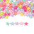 Cuentas Color Interno Estrellas con Relieve 15mm x Bolson 500gr 530 unis