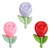 Aplique de Resina Rosas con Tallo x 10 unidades