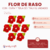 Flor de Raso con Hojita y Perla Central x 12 unidades