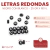 Letras Redondas 6mm Negro Letra Blanca 190u x25gr - comprar online
