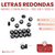Letras Redondas 6mm Negro Letra Blanca x Bolson 500gr 3800 unidades - comprar online