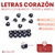 Letras Corazon 7x7mm Negro Letra Blanca x Bolson 500gr 4000 unidades - comprar online