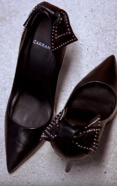 Scarpin Lace all black - Jamile Calçados Exposição