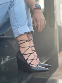 Scarpin anabela preto - loja online