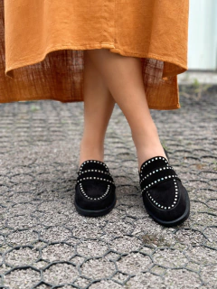 Mule suede black crystal na internet