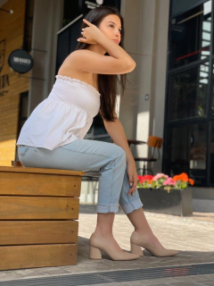 Imagem do Scarpin salto bloco nude yasmin