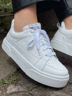 Tênis Eloá couro white - Jamile Calçados Exposição