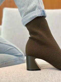 Bota Claudia Verde Militar Malha Knit na internet