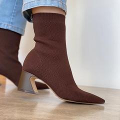 Bota Claudia Marrom Malha Knit - comprar online