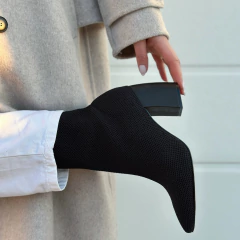 Bota Taise Malha Knit Preta - comprar online