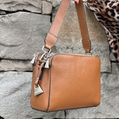 Bolsa divisórias couro caramelo - comprar online