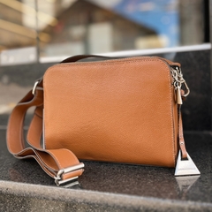 Imagem do Bolsa divisórias couro caramelo