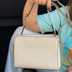 Bolsa divisórias couro off white - comprar online