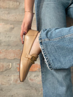 Mocassim Chain Nude - Jamile Calçados Exposição
