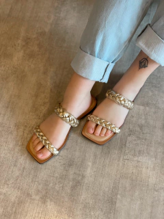 Rasteirinha Lily trança ouro - loja online