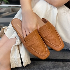 Mule croco Caramelo