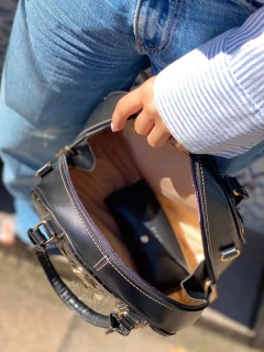 Bolsa Ophelia black verniz croco - loja online