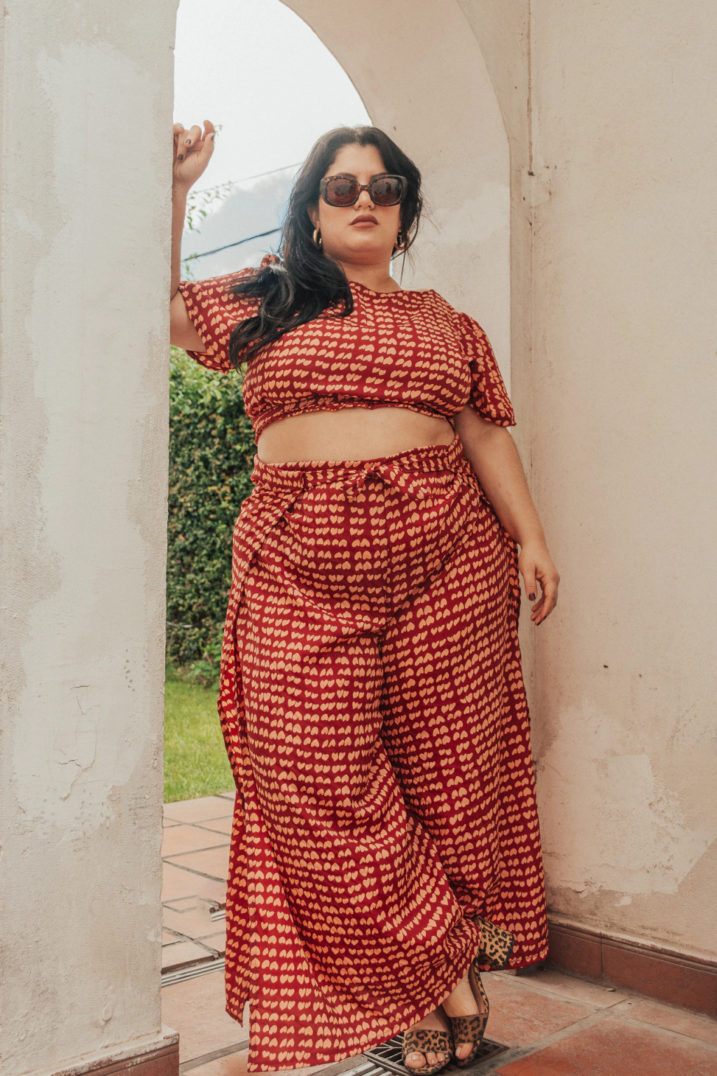 Pant SOLE bordo con corazones