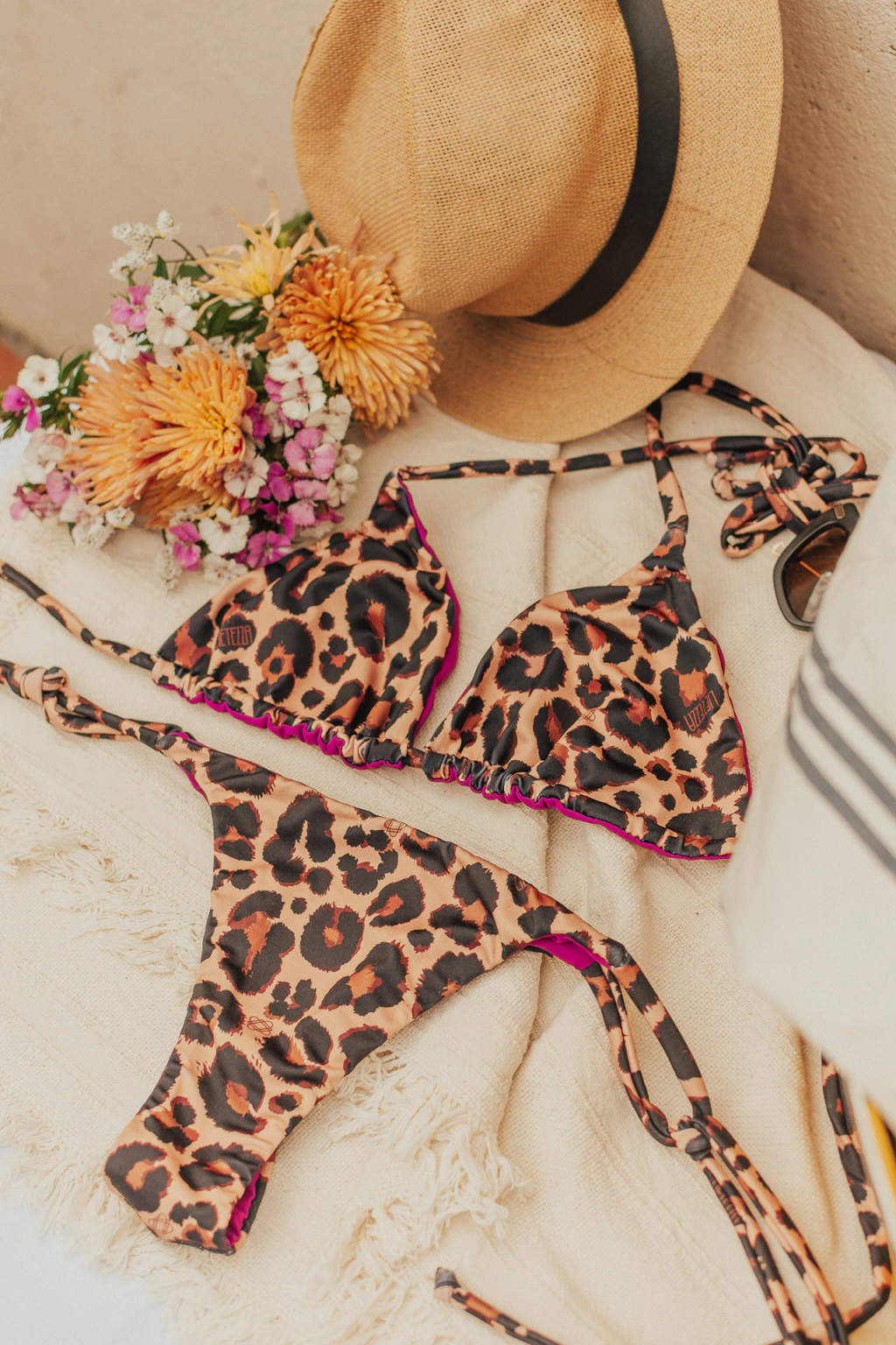 Bikini Reversible Triangulito Animal print/Purpura +parte de abajo