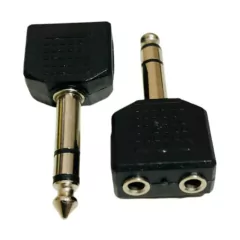 Adaptador P10 6,35Mm Stereo Macho X 2 P2 3,5Mm Stereo Fêmea