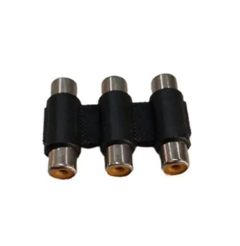 Adaptador com 3 Fêmeas RCA para 3 Fêmeas RCA