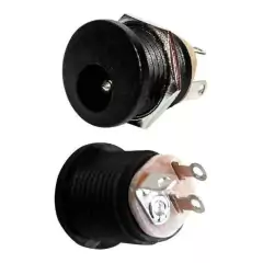 10conector Dc Jack Fêmea Pino Painel Rosca +10 Plug P4 Macho - comprar online