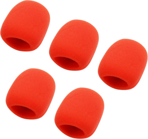 Espuma Microfone Sm58 70x62x33mm Vermelha 5un