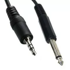 Cabo P10 Mono Para P2 Stereo 2,0 Metros em Níquel