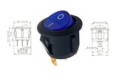 Chave Gangorra Redonda com Luz Azul 6A 250V/ 10A 127V