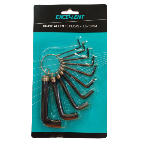 Jogo de Chave Allen com 10 Peças Excellent 1,5Mm Até a 10Mm