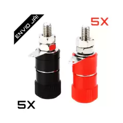 10 Peças Borne Fêmea Medio P/Pino Banana 4mm Preto Vermelho - comprar online