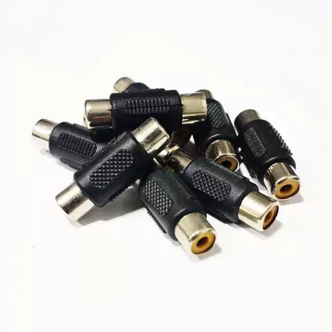 Kit adaptador fêmea rca para fêmea rca