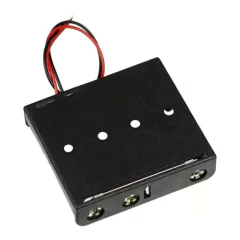 5 Suporte Reforçado de Plástico Para 4 Pilhas Aa Canoa Preto