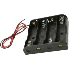 Suporte de Plástico Para 4 Pilhas Aa Canoa Preto - Casa das Correias | Correias de Toca Discos | Kit de Correias | Loja de Eletrônicos 