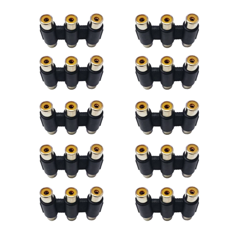 Kit Adaptador com 3 Fêmeas RCA para 3 Fêmeas RCA