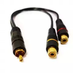 Cabo Y 1 Rca Macho Para 2 Rca Fêmea Emborrachado 20Cm