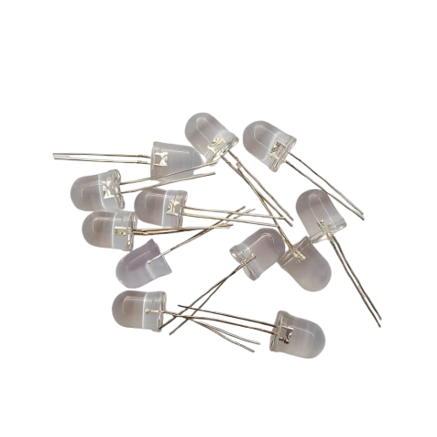 Kit Led's 10Mm Transparente 12 Un - Roxo, Verde