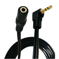 Cabo P2 macho 90 graus + femea P2 Estéreo dourado 1,8 Metros