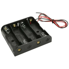 Suporte de Plástico Para 4 Pilhas Aa Canoa Preto - comprar online