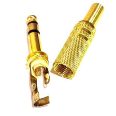 Plug P10 Estéreo Metálico Dourado com Rabicho - comprar online