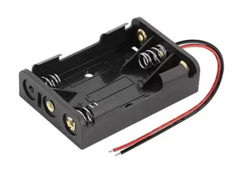 Kit Suporte de Plástico Para 3 Pilhas Aaa Paralelo Preto