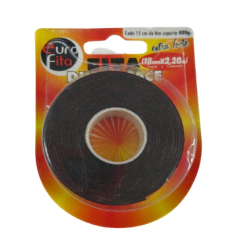 Fita Dupla Face Extra Forte Preta 18mm 2,20 Metros na internet
