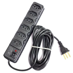 Filtro de Linha 6 Tomadas Padrão Novo com Fusivel 5metros