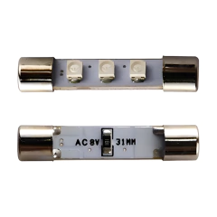 Lâmpada Tipo Fusível 8V AC Branco Quente - Casa das Correias | Correias de Toca Discos | Kit de Correias | Loja de Eletrônicos 