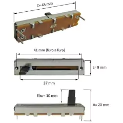 Potenciômetro Deslizante 20KA Super Slide 10UN 45MM na internet
