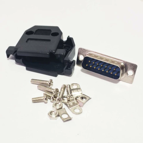 Conector Db15 Macho + Capa Preto Para Soldar Fio - 5un - comprar online